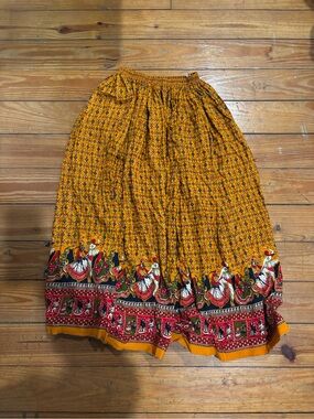 (682) ORANGE INDIAN SKIRT